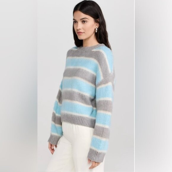 Little Lies Striped Blue and Gray Womens Sweater size M L - Picture 2 of 4